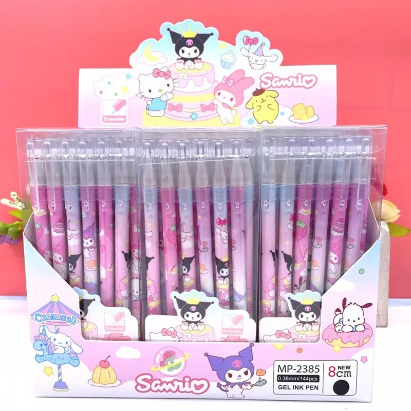 

72pcs/ лот Kawaii мелодия Kuromi стираемые гелевые ручки для написания милые 0,38mm Disney Sanrio нейтральные ручки подарок офисных школьных принадлежностей