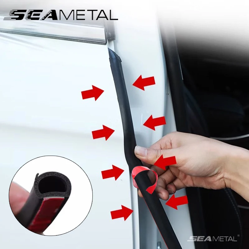 SEAMETAL Rubber Car Door Edge Seal Strip B Pillar Weatherstrip Windproof Soundproof Universal Auto Door Protector Sealing Strips