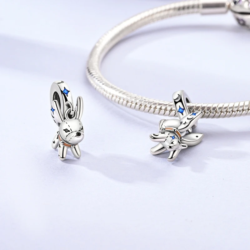 

925 Sterling Silver Handsome Bulldog Charms Pendant Fit 3mm Original Bracelet DIY Women Exquisite Birthday Party Jewelry Gifts
