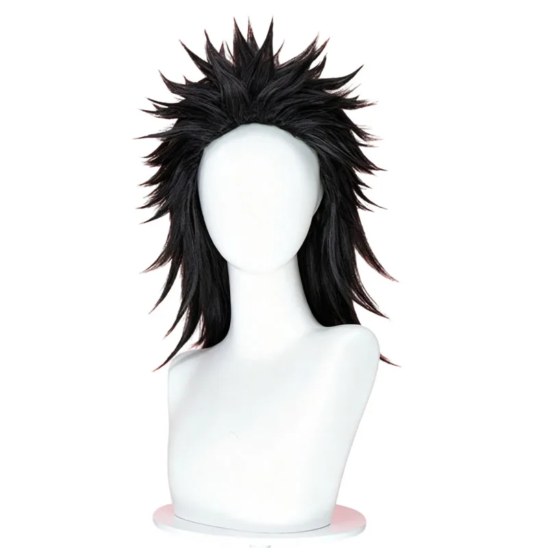 Anime Zaraki Kenpachi Cosplay Wig Black Long Synthetic Hair Eyepatch For Women Men Halloween Carnival Party Accessories Props