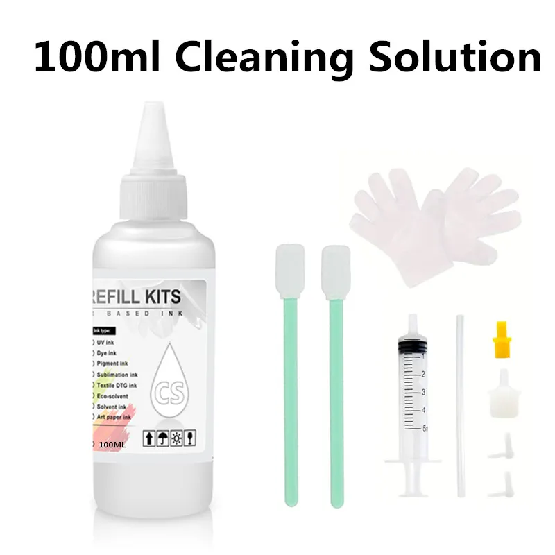 Cleaning Solution Wash Liquid Water-based Ink Printhead Cleaner Dye/Pigment/Sublimation Ink For Epson/HP/Canon/Brother Printer