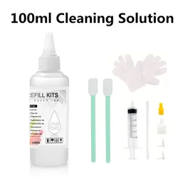 100ML Cleaning Liquid Kit For Epson HP Canon Brother Inkjet Printer Cleaning Solution For Dye Pigment Sublimation Ink Light pink