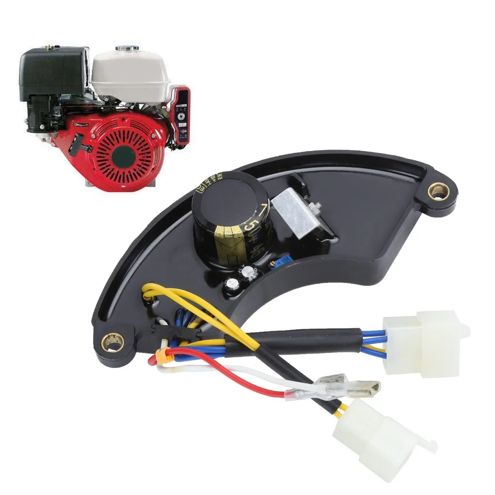 ABS Auto Voltage Regulator Universal Black Generator Voltage Regulator Half Moon Shape Compact for 5-6.5KW Generator