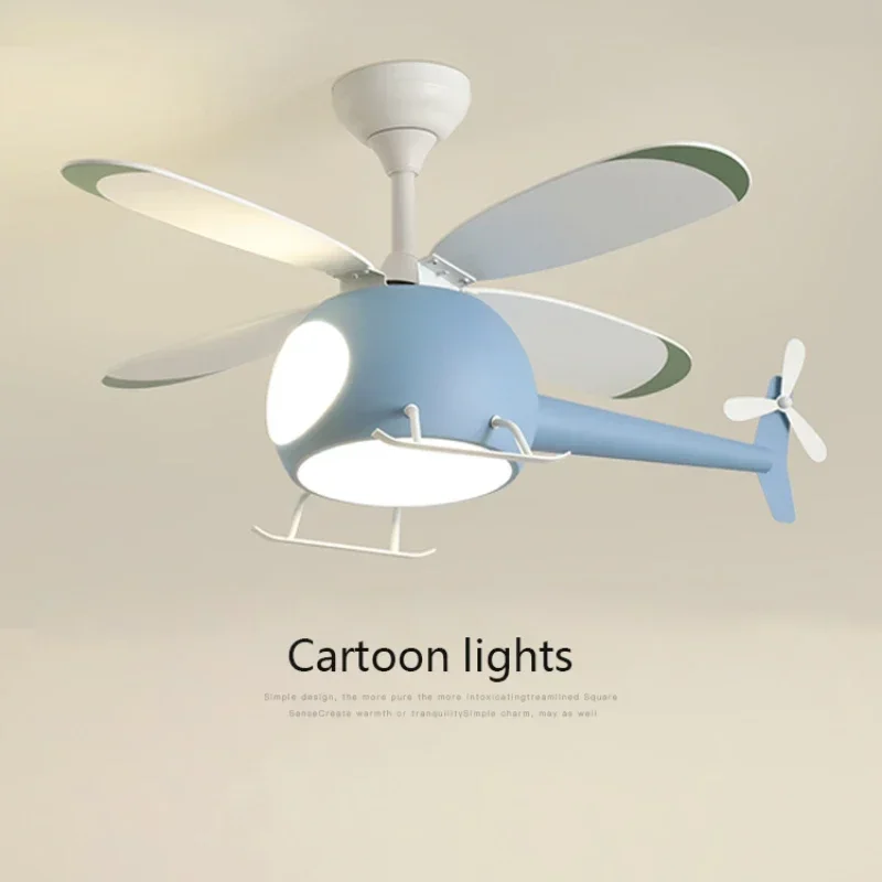 

Cartoon Ceiling Lamps for Room Helicopter Fan Chandelier for Children's Bedroom Indoor Led Lights Fixture Luster Home-appliance