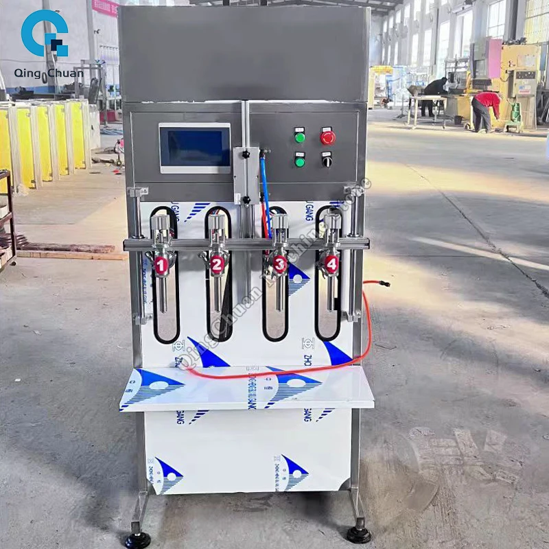 Машина для розлива жидкостей Полуавтоматическая машина для количественного ликера, соевого соуса, уксуса, оборудование для розлива жидкостей, машина для наполнения с/4 насадками