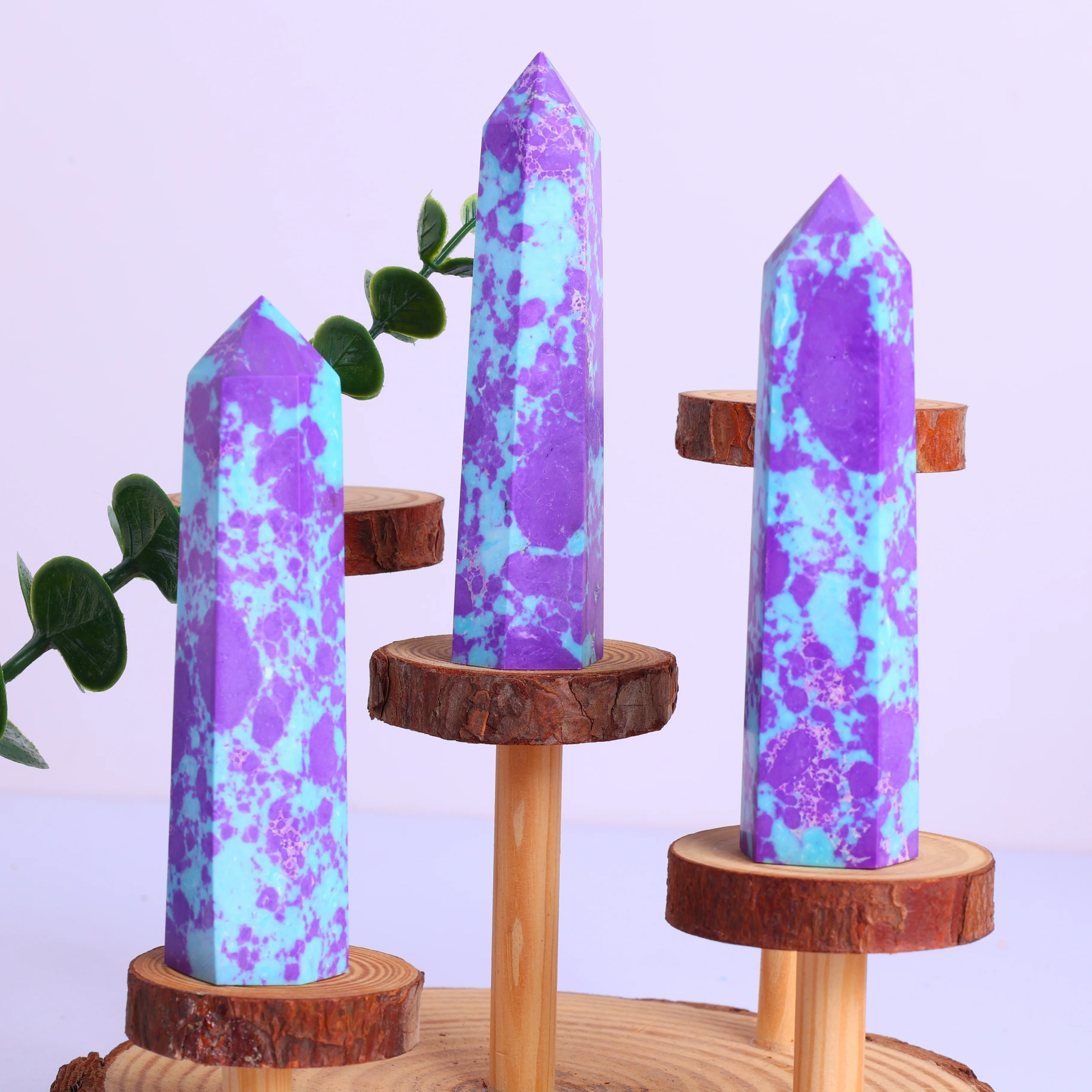 

1pc Exquisite Purple Violet Crystal Pillar - Luxurious Home Decoration, Spiritual Energy Ornaments, Quartz Minerales Gift