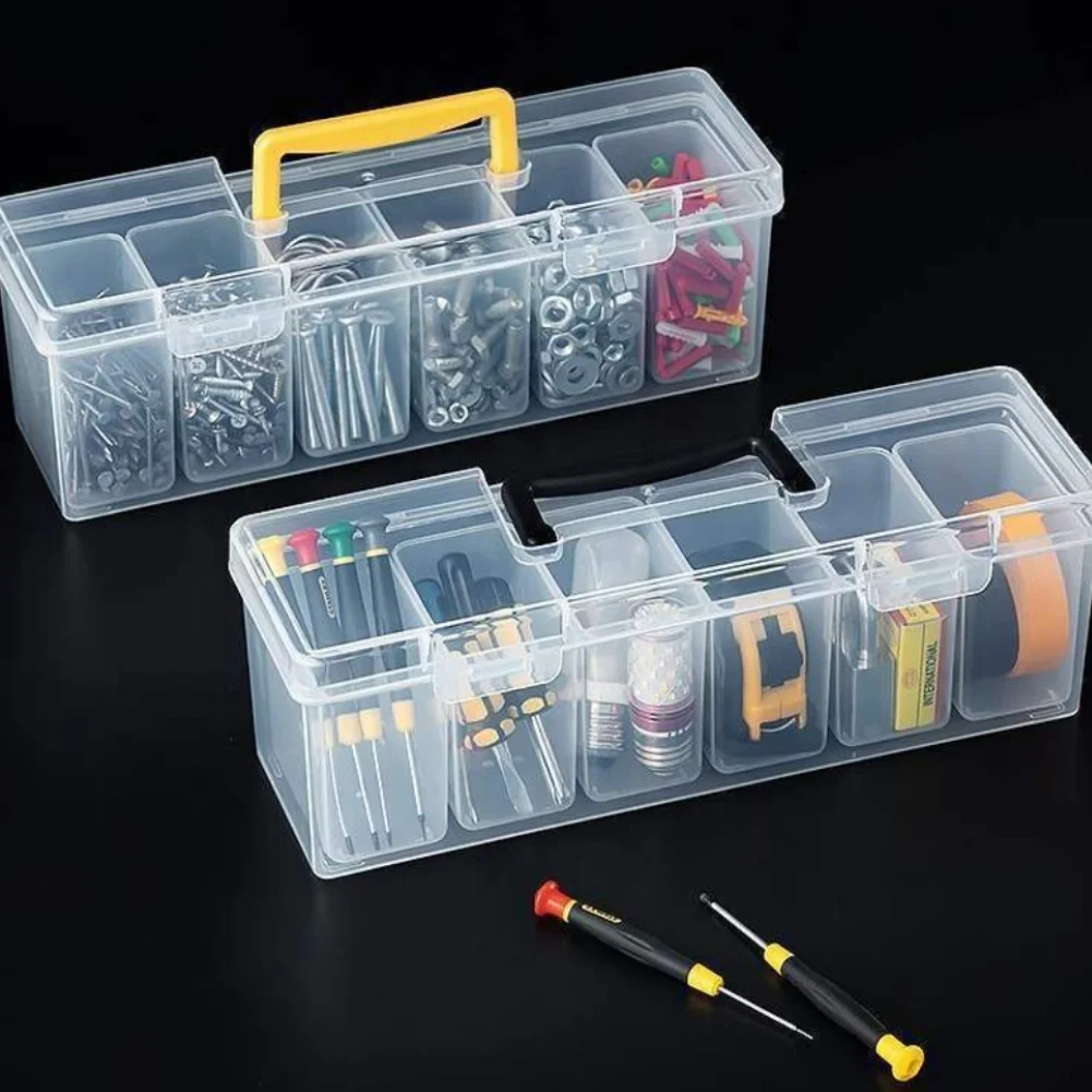 Portable For toolbox for For tools Accessories and Small Parts Featuring Six Removable Dividers and Clear View