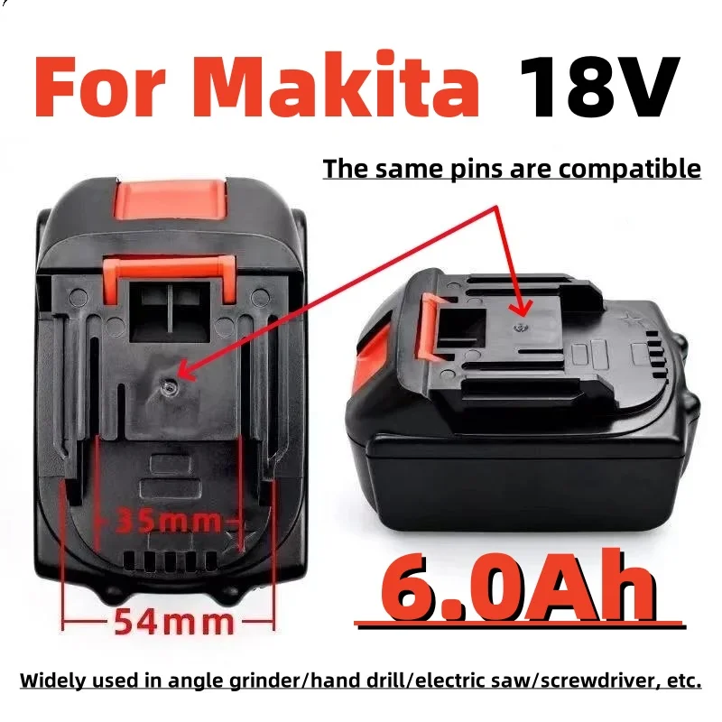 

6000mAh rechargeable lithium-ion battery suitable for Makita power tools 18V/21V MAX including BL1840B BL1850B BL1860B + charger