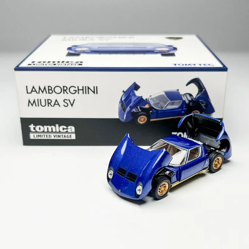 TAKARA TOMY TOMYTEC TLV 1:64 LV-N Miura SV modelo de coche fundido a presión de aleación azul de metal, adornos para adultos, juguetes para niños, regalos para niños