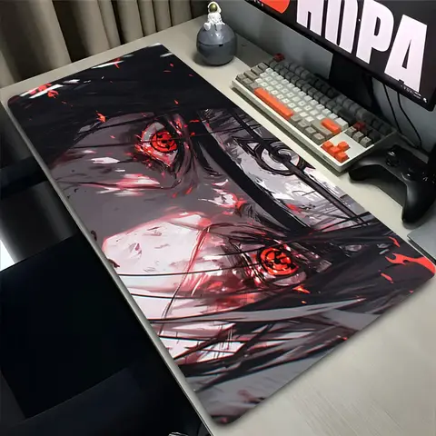 마우스 패드 900x400 XXL 마우스 패드 노트북 책상 장식 확장 N-narutoS Itachi Uchiha 마우스 패드 Pc 키보드 매트 특대 책상 패드