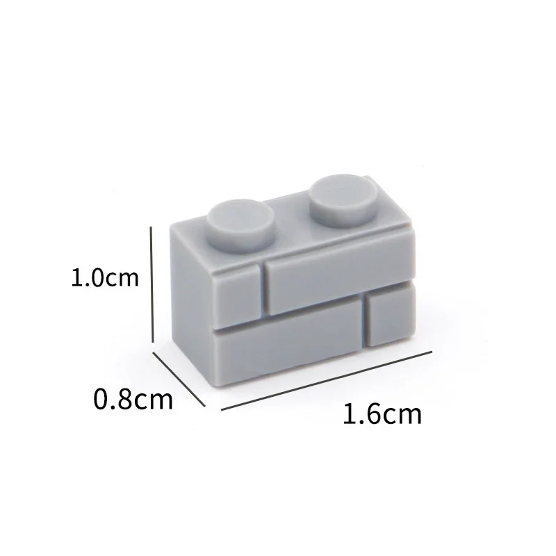 100PCS DIY Building Blocks Thick wall Bricks 1x2 Dots Educational Creative Size Compatible with 98283 bricks Toys for Children