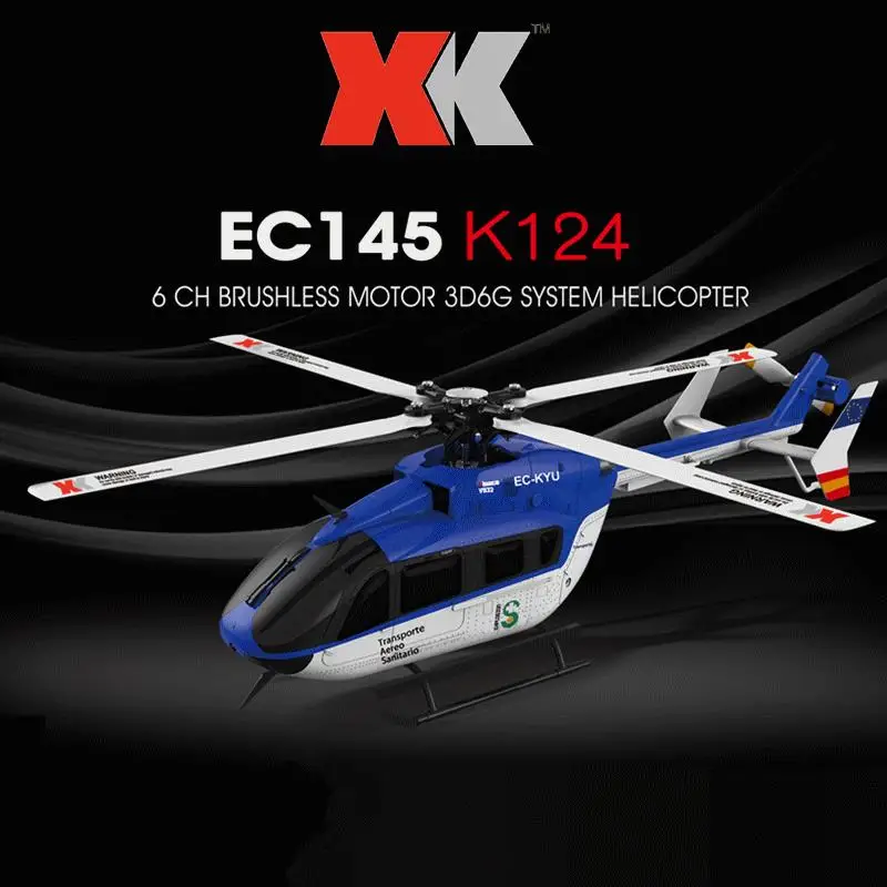 WLtoys XK K124 RC Helicopters 2.4G 6CH 3D 6G Mode Brushless RC Quadcopter Helicopter Remote Control Airplanes Toys For Kids Gift