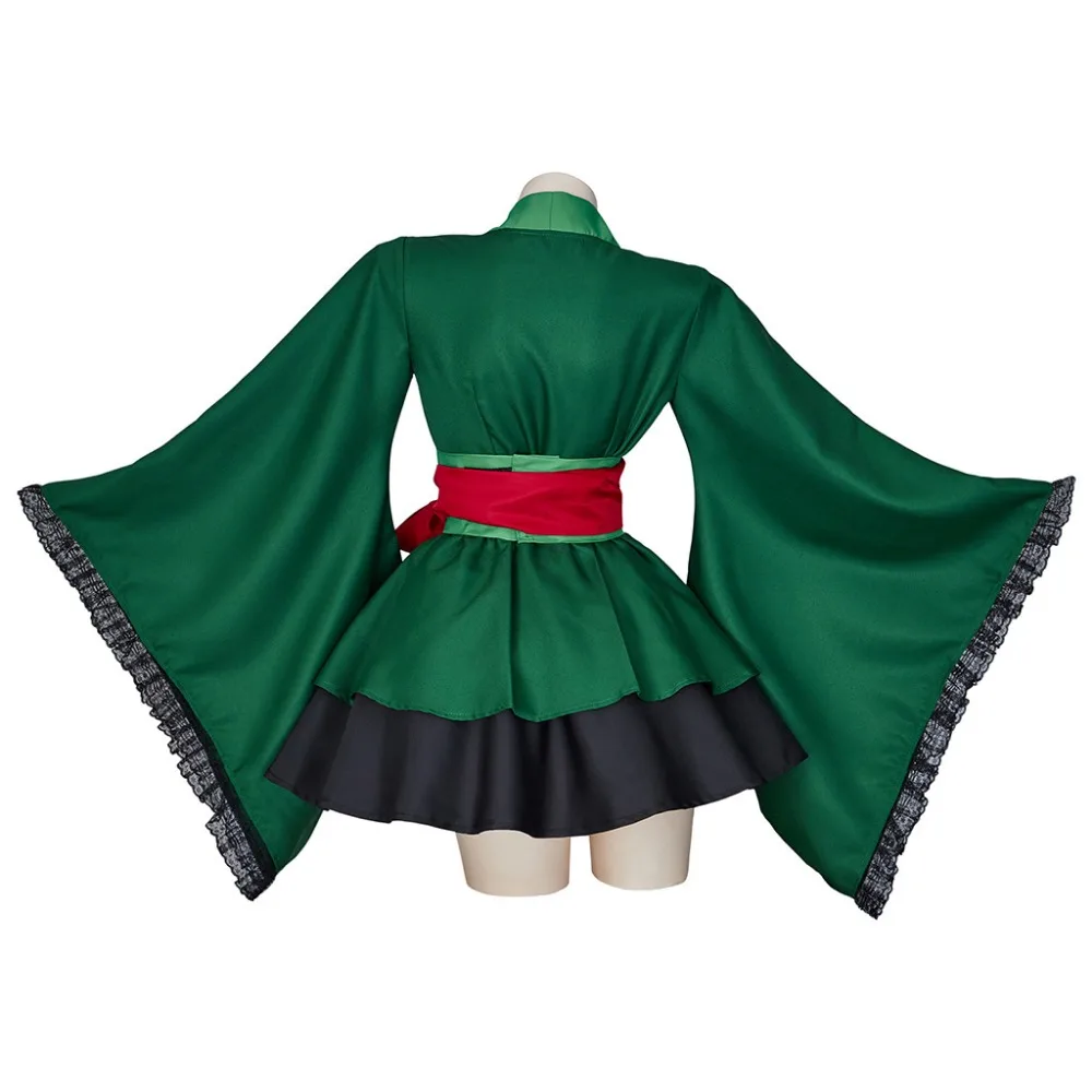 Roronoa Zoro Female Cosplay Costume Kimono Women Green Lolita Dress Green Kimono Dress for Women Halloween Carnival Party Suit