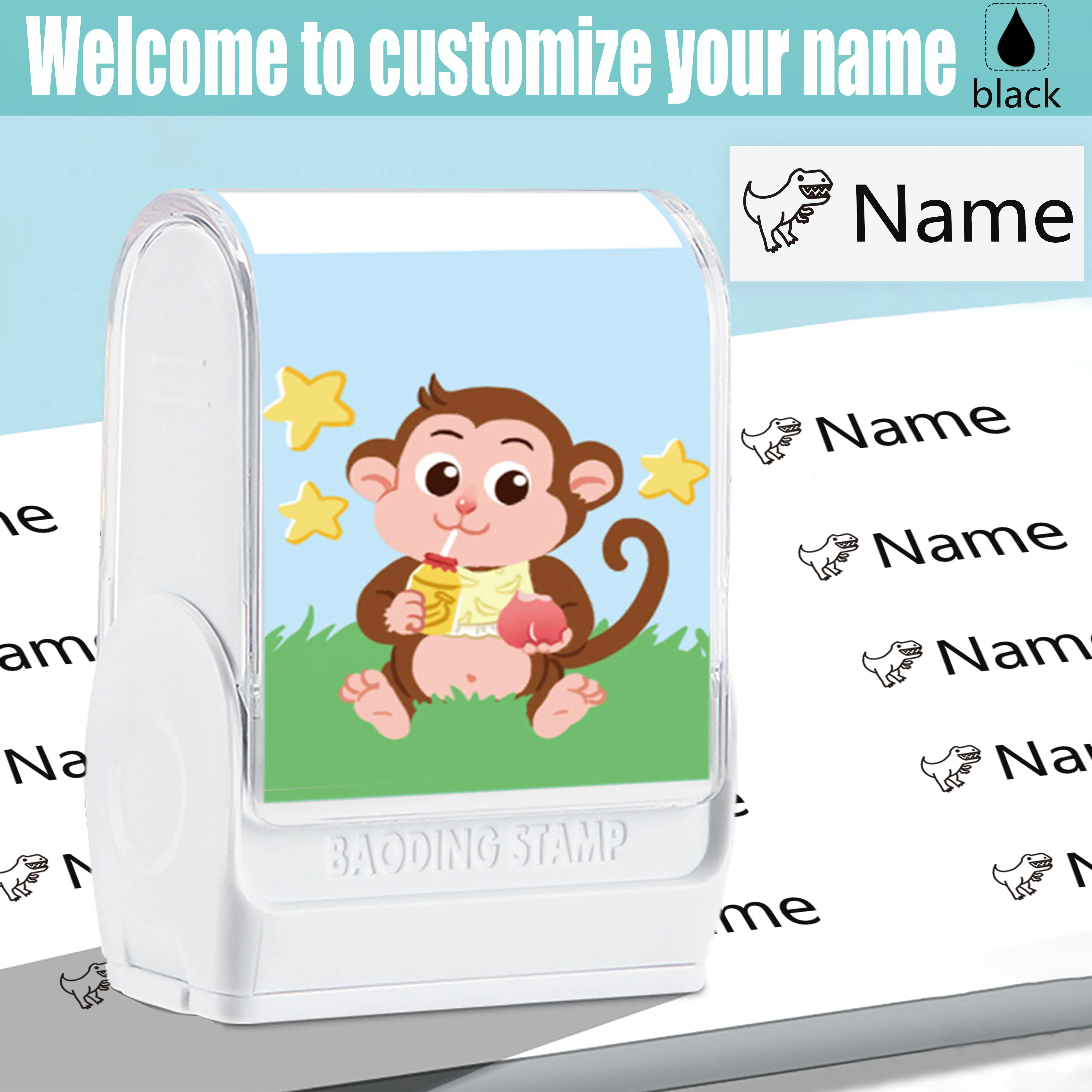 

Personalized Waterproof Stamp for Clothing, Personalized Ink Pad Stamps, Children's Name, Men and Women