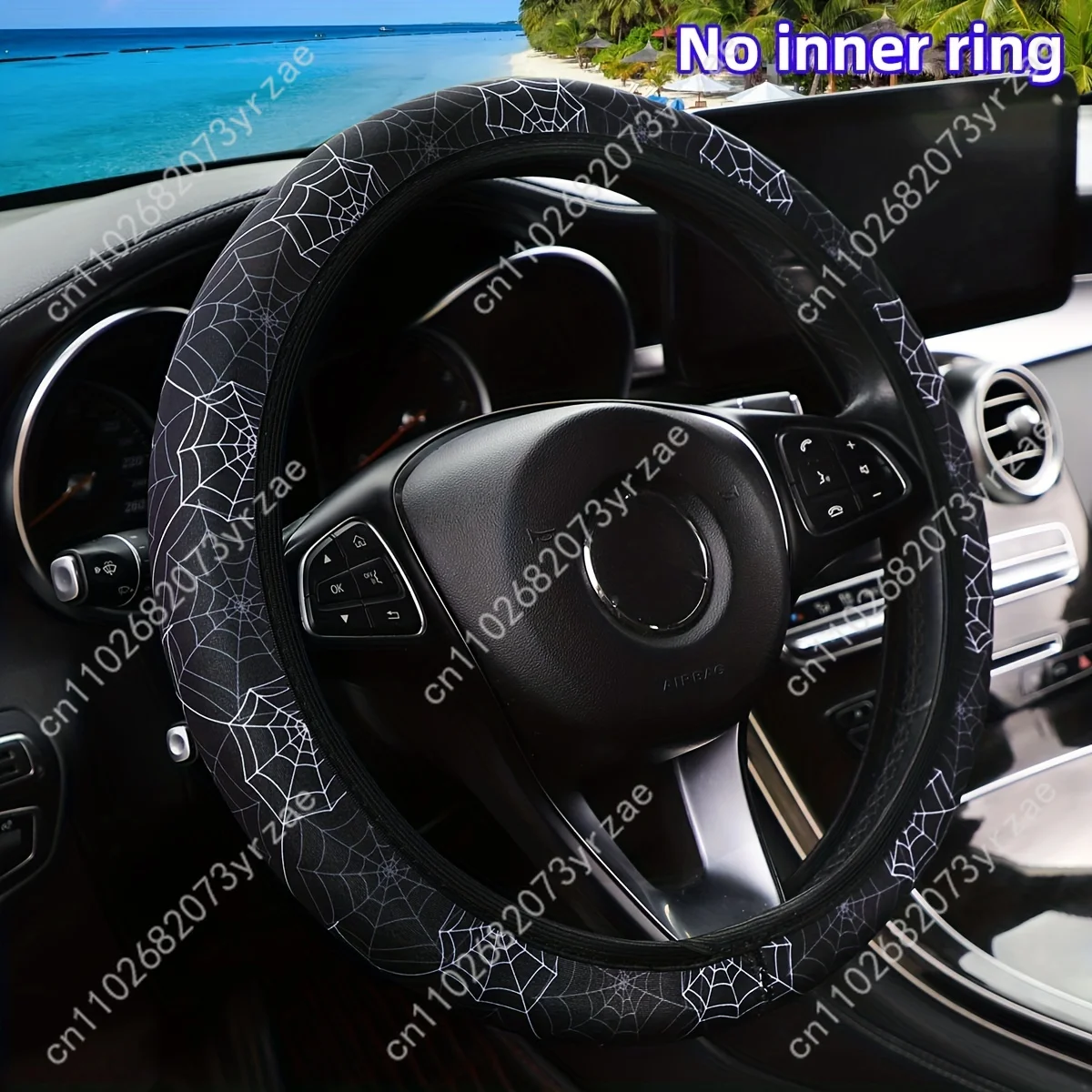 

Spider Web Car Steering Wheels Cover Universal Type Environmental Friendly Comfortablenon-slip Breathable Steering Wheel Wrap