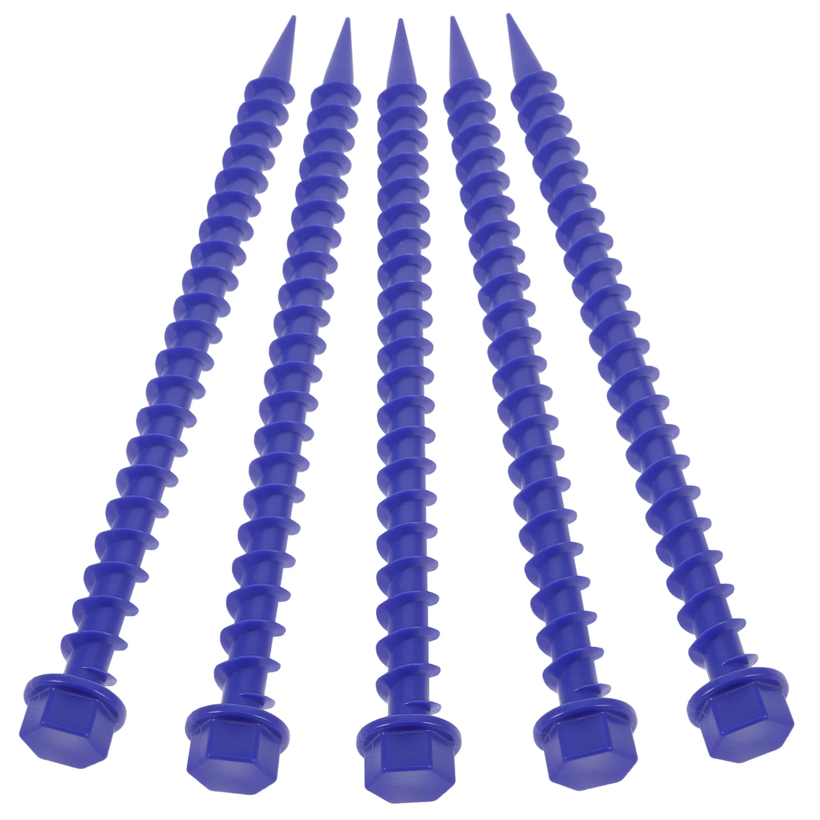 

5pcs Tent Stakes Plastic Pegs Heavy Duty Camping Accessories for Outdoor Tents Canopy Awnings Sharpened Ends Portable Storage