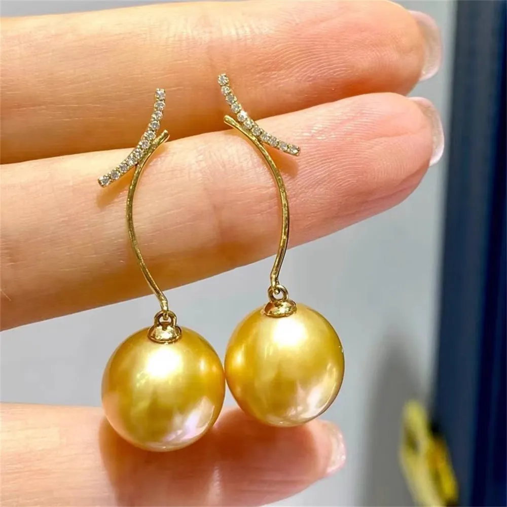 DIY Pearl Mini Accessories S925 Pure Silver Ear Stud Empty Holder Gold Silver Earrings Fit 8-12mm Oval E259