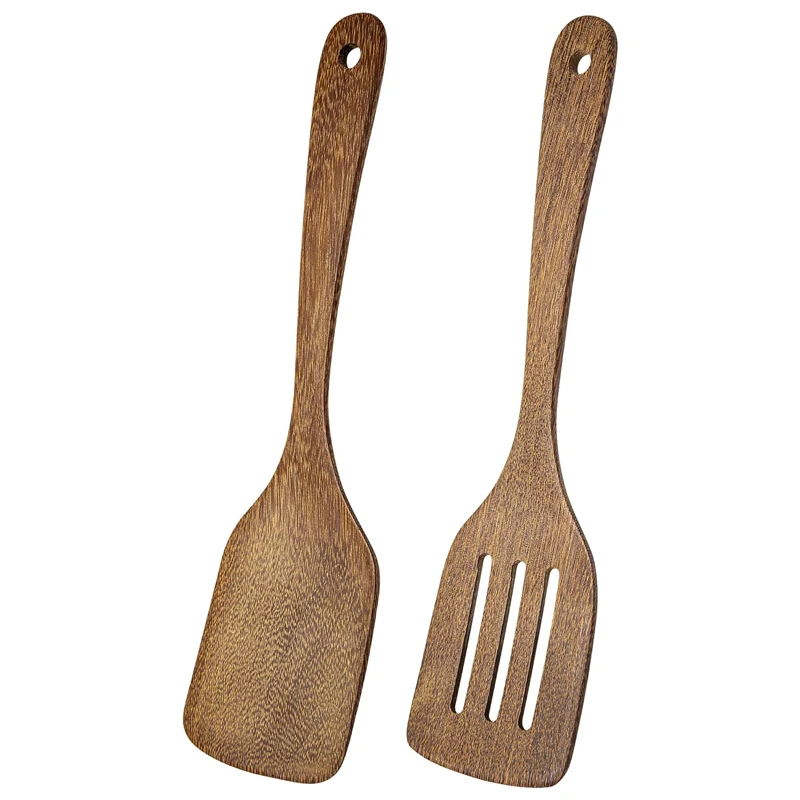 Espátula de madeira pá de madeira espátula resistente ao calor espátula de madeira com fenda utensílios de mesa panelas antiaderentes cozinha ferramenta de cozimento