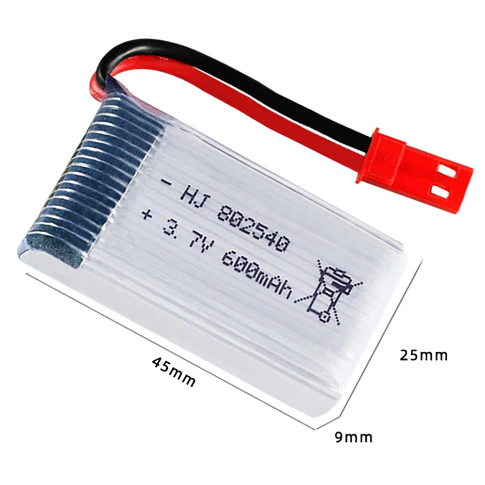 Akumulator Lipo 3,7 V 600 mAh i wtyczka Jst do 1315S HJ819 HJ818 509W DFDF161 X400 X500 X800 RC Quadcopter Drone Czฤลฤ zamienna802540