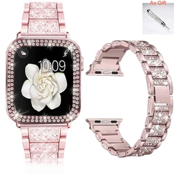 Jewelry Chain Strap for Apple Watch Band Ultra 49mm 40mm 44mm 42mm 38mm Loop Bracelet Diamond Wrist IWatch Series 8 7 6 5 4 3 SE