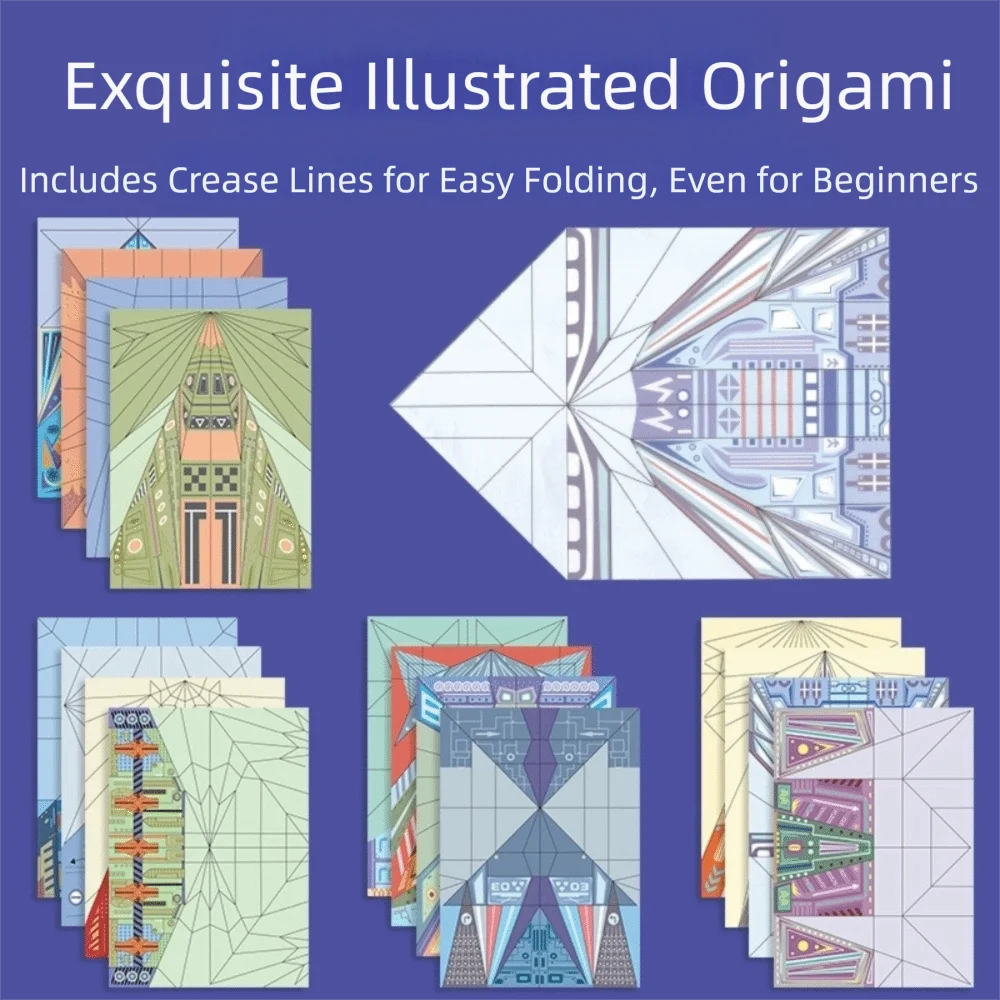 32 vellen 3D Origami ​   Papieren vliegtuig origami set creatieve klassieke handgemaakte gekleurd papier handgemaakte knutselset vouwkunst