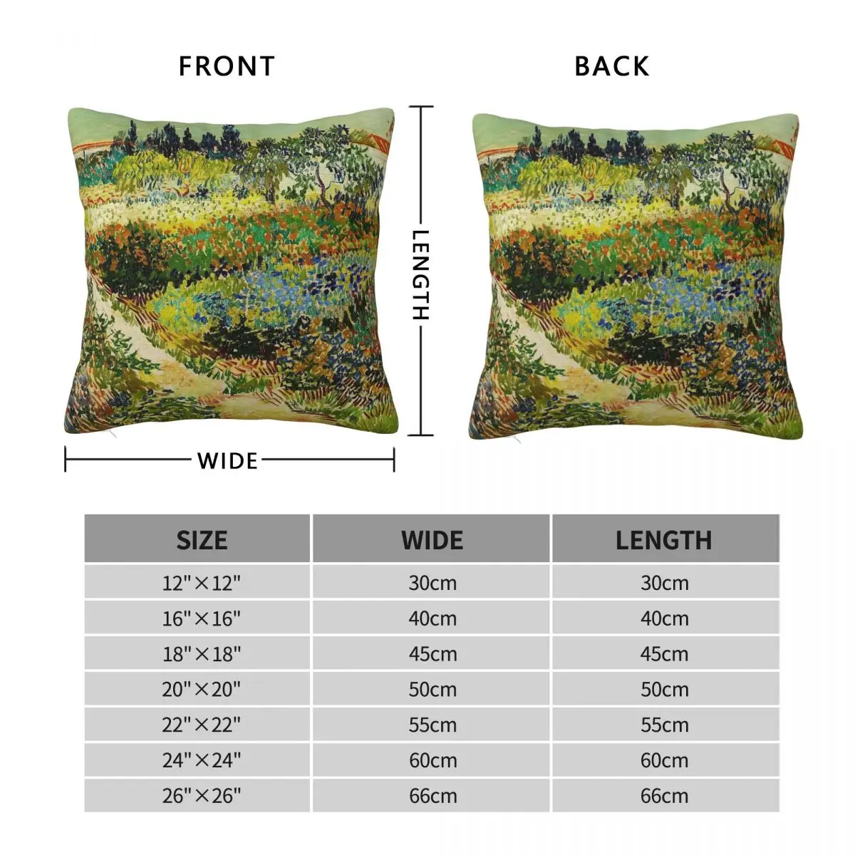 Van Gogh Garden At Arles Pillowcase Polyester Linen Velvet Pattern Zip Decorative Pillow Case Sofa Cushion Cover