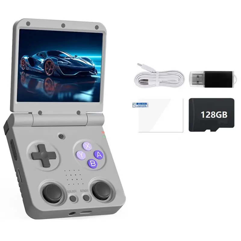 

FFYY-Flip V2 128GB Handheld Video Game Console 3.5" IPS Screen Open Source Architecture -Output Game Controller Pad