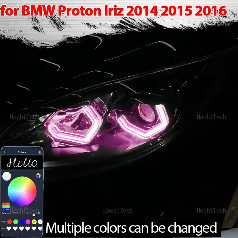 

M4 Style RGB colorful Light Rings App control DRL LED Angel Eyes Kit For Proton Iriz 2014 2015 2016