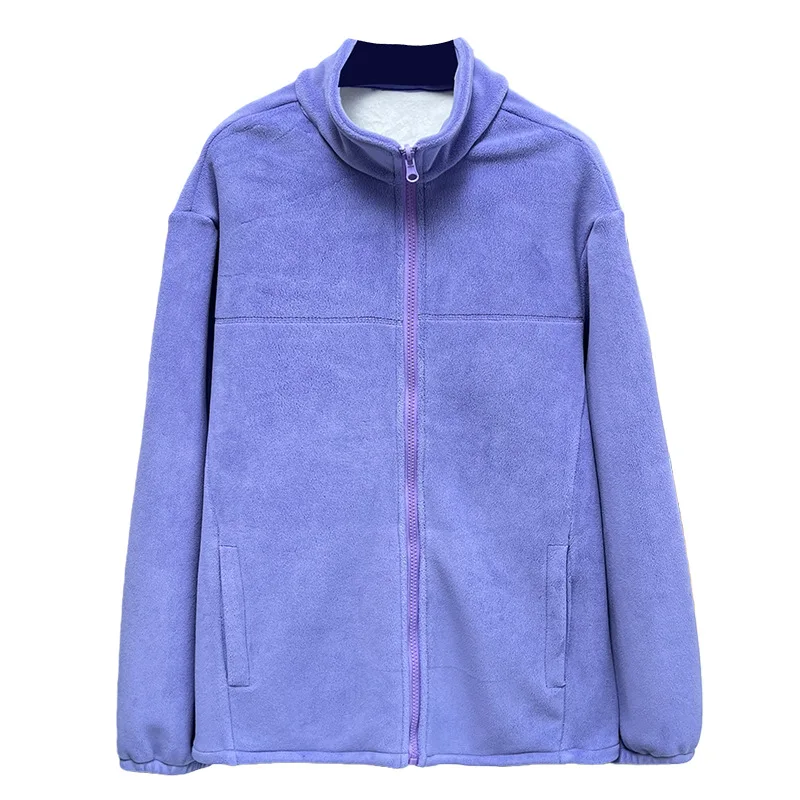 

XXXXXL МОДНАЯ ЖЕНСКАЯ флисовая куртка больших размеров, осень/зима 2022, новое простое однотонное теплое пальто с воротником-стойкой 2604