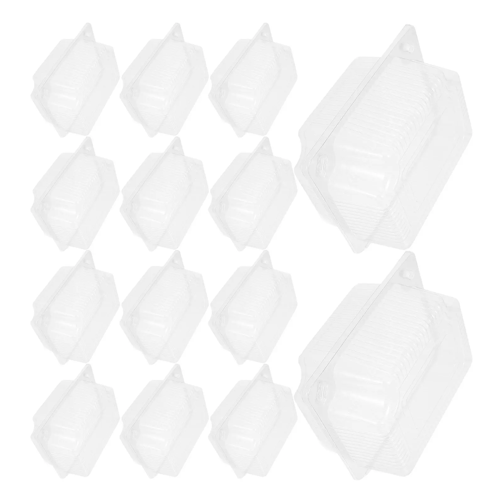 100Pcs Rectangular Transparent Cake Boxes Food Safe Plastic Small Dessert Containers for Transport Storage Individual Slices