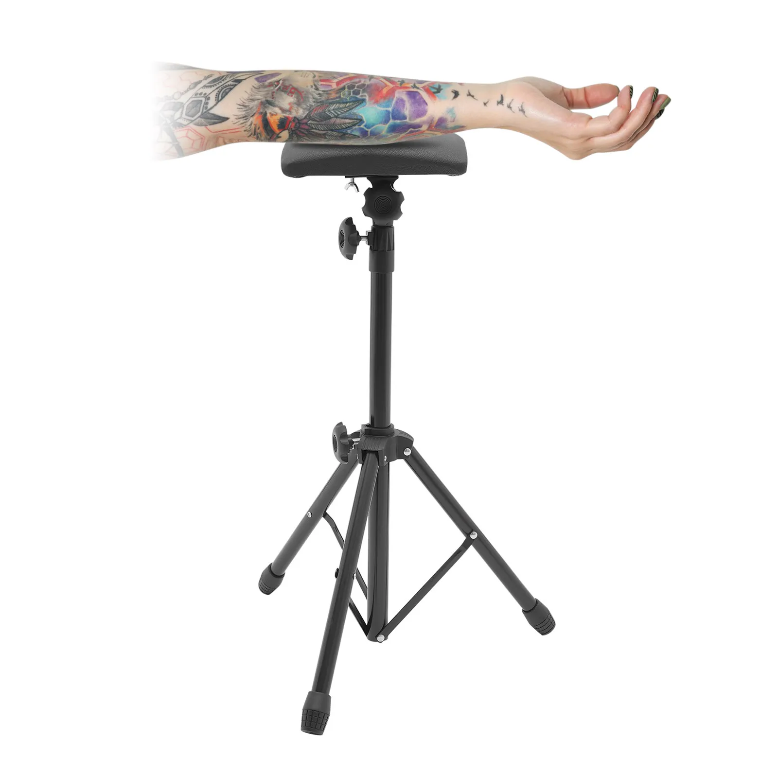 

Adjustable Tattoo Armrest Arm Leg Rest Tripod Studio Chair Stand Salon Tattoo Workstation Foldable Adjustable Height Black