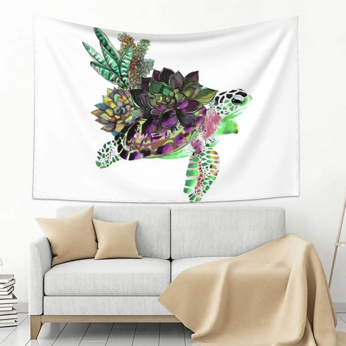 

Succulent Turtle Tapestry Home Decoration