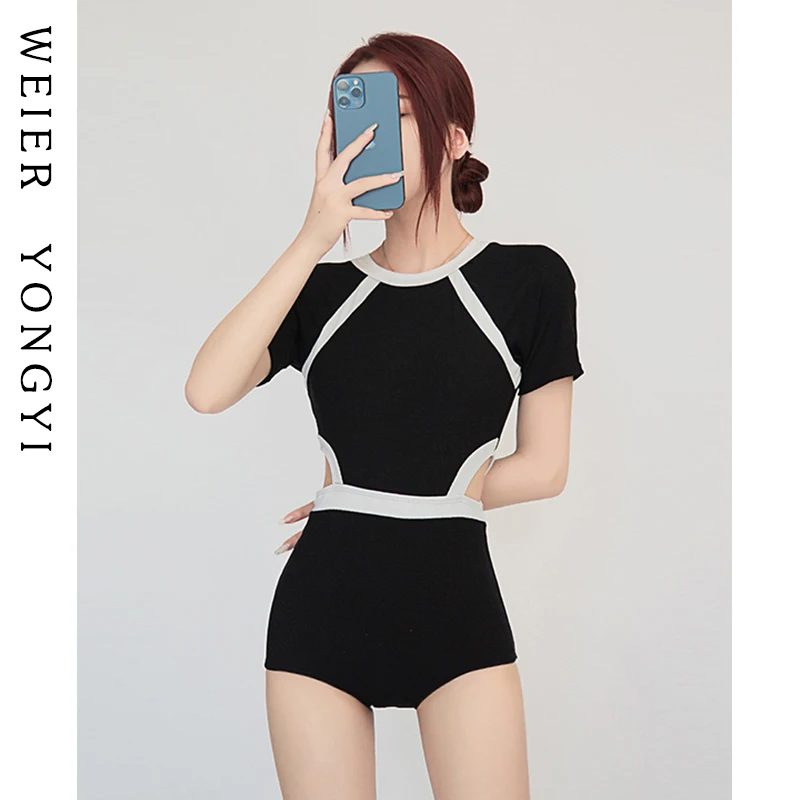 

Women's One-Piece Swimsuit Sexy Conservative Cover-Up Slimming Thermal Spa Vaion Swimming Costume Fixed Chest Pad ort Sl...