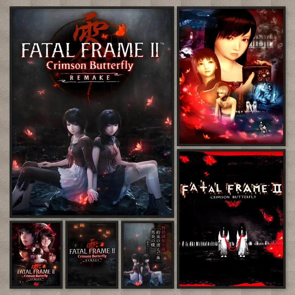 Game F-Fatal Frame II Crimson Butterfly Poster HD Wall Art Home Decor Waterproof Print Bedroom Garage Party Gift