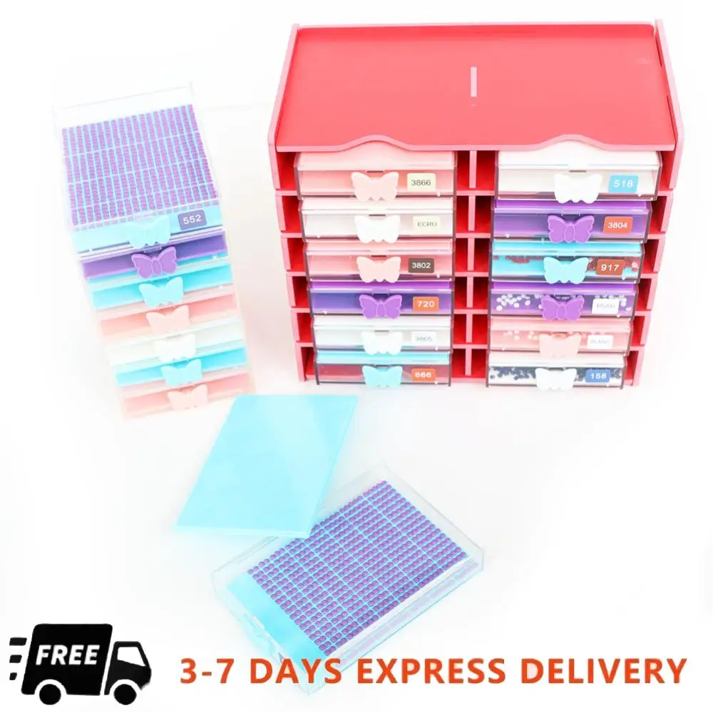 

12 Grids Diamond Painting Tray Organizer Rack with Diamond Box Multi-Boat Plates Storage Rack Multifunctional for DIY Craft Arts