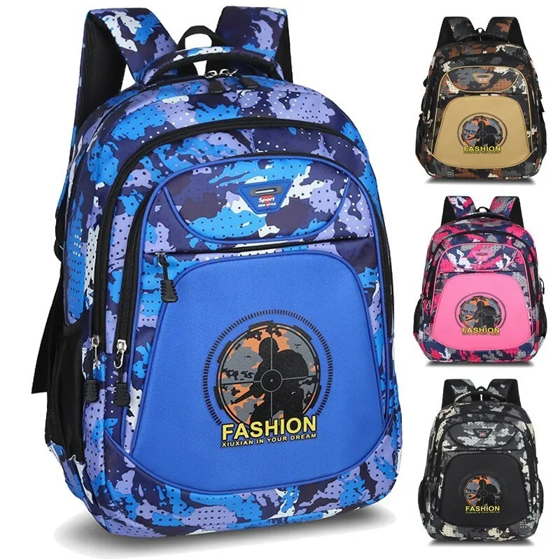 Primary School Boys' Backpack For Grades 3 To 6 Large Capacity Lightweight Camouflage Spine Double Shoulder Bags On Sale 2026