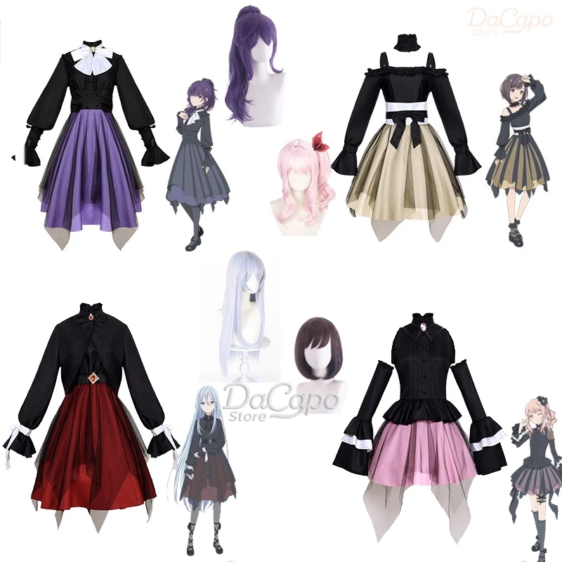 

Красочная сцена проекта Sekai! MAFUYU SHINONOME ENA MIZUKI KANADE Косплей Костюм 25-ji, Nightcord de Новая униформа Командное платье Парик