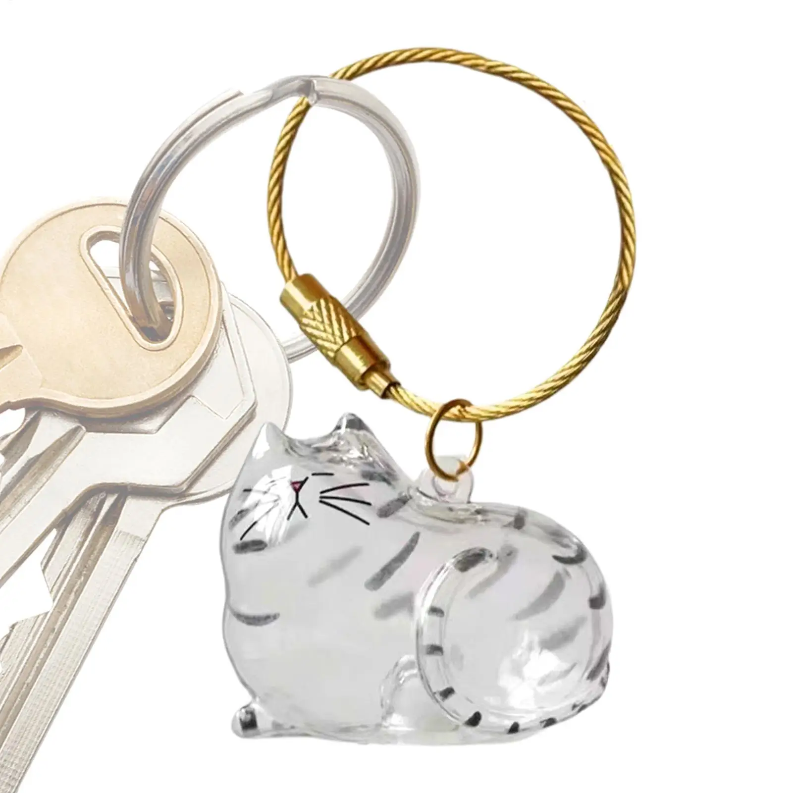 Katzenhaar-Aufbewahrungskapsel Schlüsselanhänger zum Sammeln von Tierhaaren Gedenk-Accessoires Einfach Gestalteter Katzenförmiger Schlüsselanhänger – Detail 12