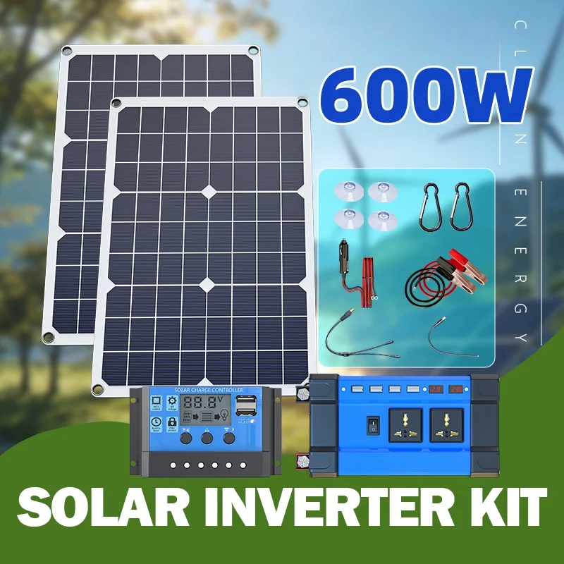 

6000W inverter complete solar panel kit with 100A220V/110V controller, suitable for outdoor/home/autonomous driving solar system