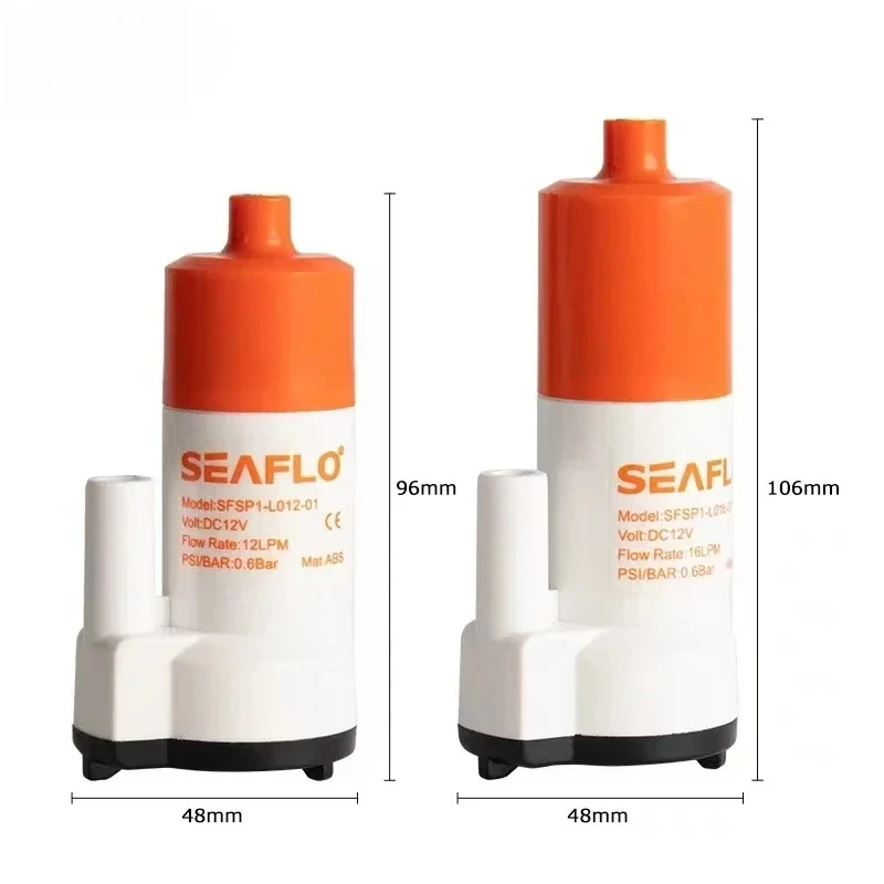 Мини-погружной насос низкого напряжения SEAFLO 12 В, трюмный насос 12/16 л/мин