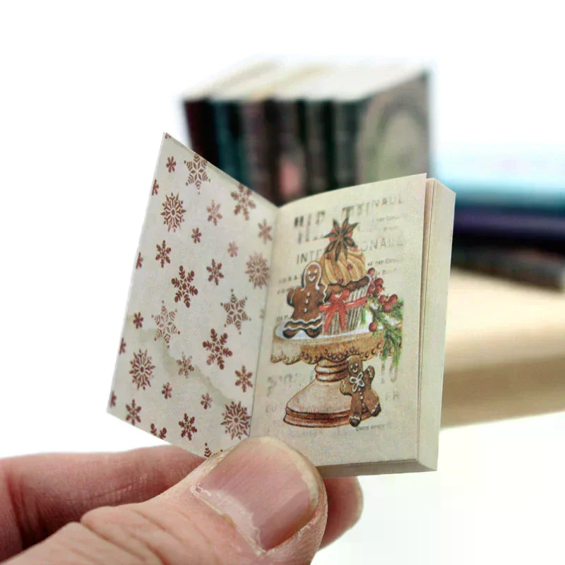 10Pcs 1/12 Dollhouse Mini Retro Books Model Dollhouse Study Room Decoration Toys Dolls House Micro Scene Construction Props