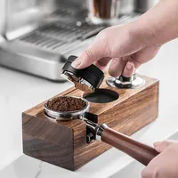 Wood Coffee Tamper Holder Espresso Tamper Station Stand Wooden Base Espresso Machine Tools Barista Accessories