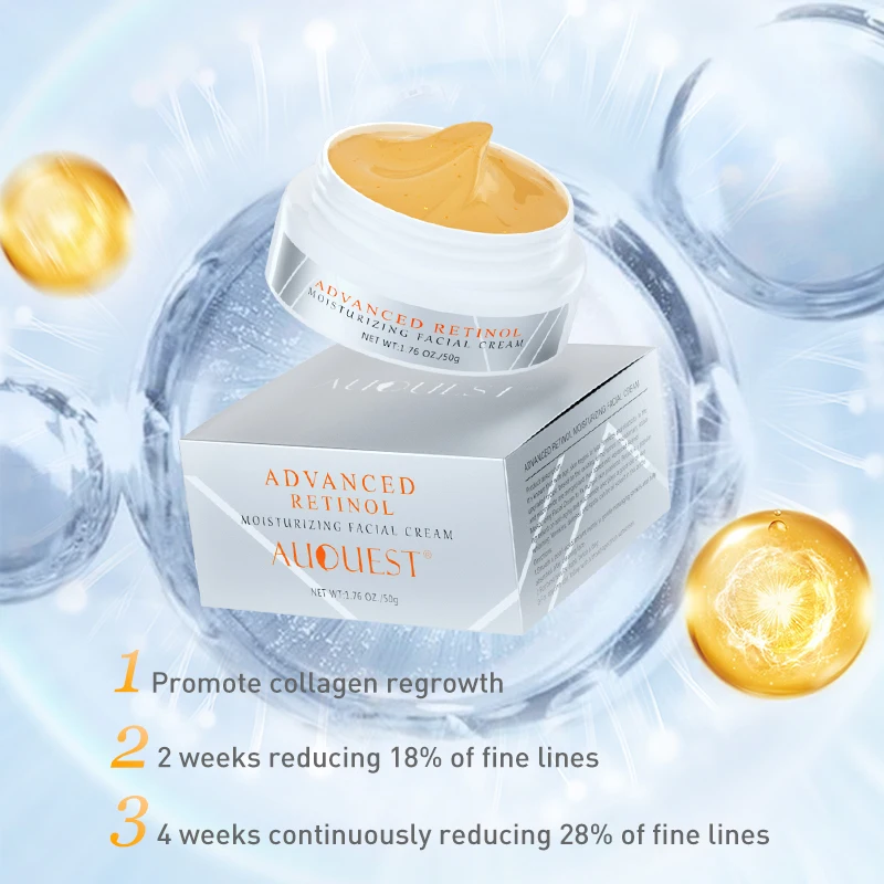 AUQUEST Retinol Face Cream Dark Spot Removal Collagen Hyaluronic Acid Neck Lines Firm Smoothing Facial Cream Skin Care Products