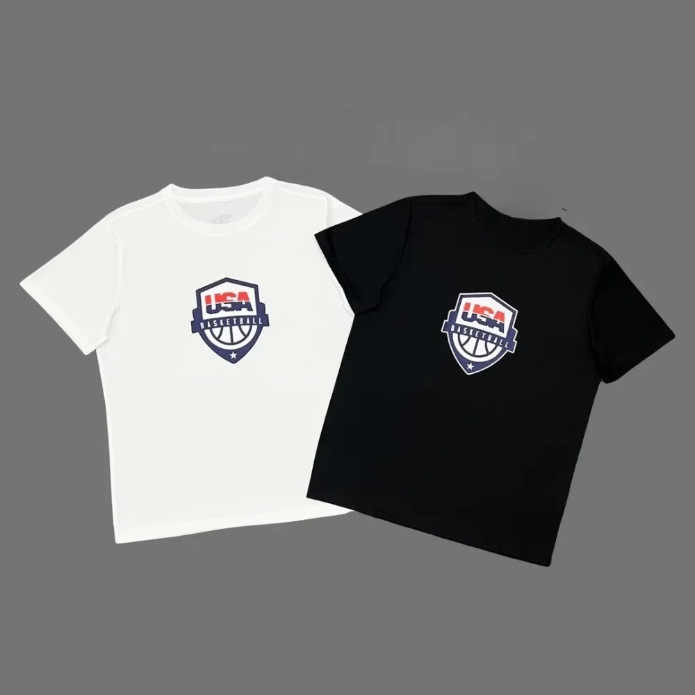 

Мужская баскетбольная национальная сборная США 2025 года, летняя молодежная свободная повседневная дышащая футболка с круглым вырезом для мальчиков и девочек