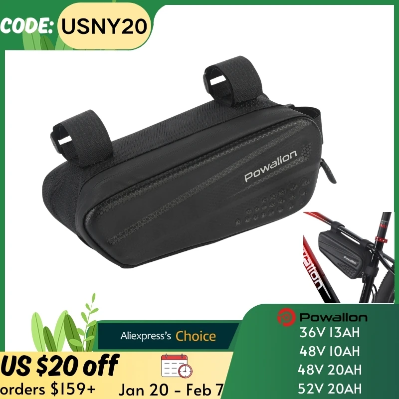 Powallon 36V Battery 48V Battery 52V Battery Ebike Battery, 10AH 13Ah 20Ah Electric Bike Scooter Lithium Li-ion flexible Battery