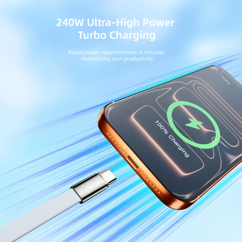 VYVYLABS جديد 240 واط نوع C إلى كابل USBC آيفون 15 16 17 سلسلة PD شحن سريع USB C سلك بيانات لشاومي سامسونج #4