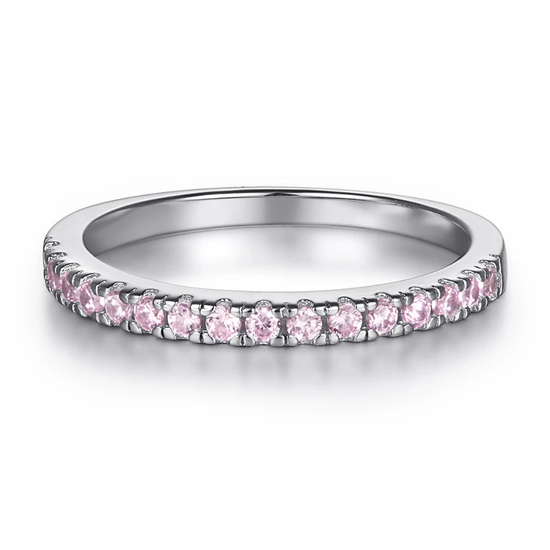 0.8 Carat Moissanite Diamond S925 Silver Prong Setting Colorful Gems Ring Set Women Anniversary Gift Fine Jewelry