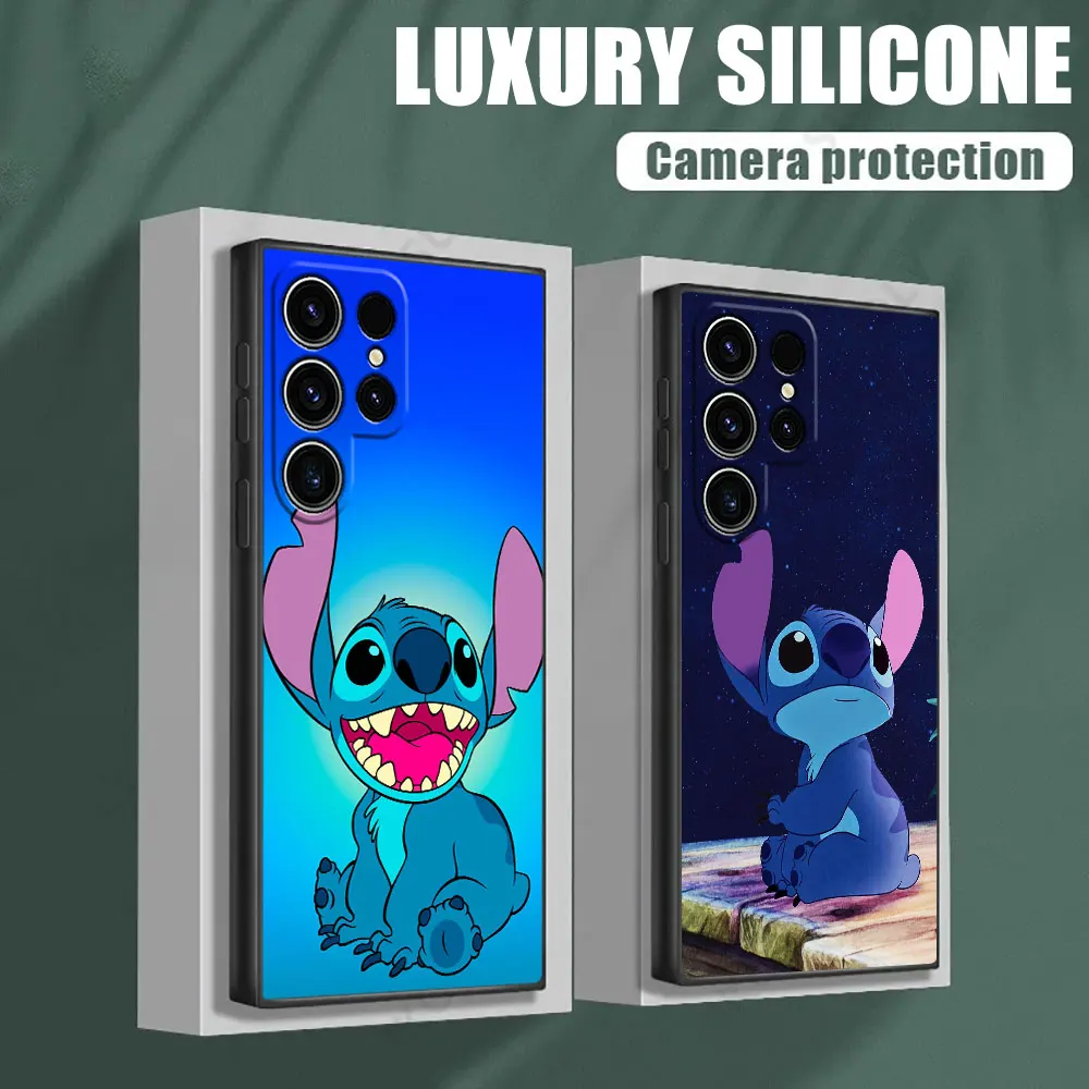 

Phone Case For Samsung Galaxy S24 Ultra Cases S23 S21 S20 FE S22 9 S24 Plus 5G Note 20 Ultra 10 Silicon Cover Disney Cute Stitch