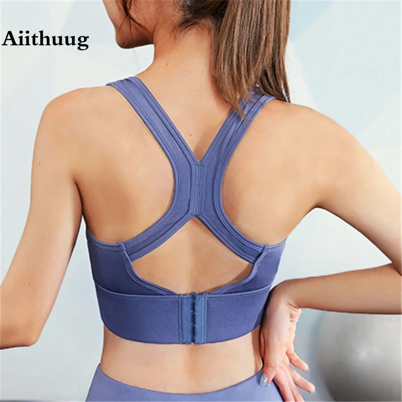 

Aiithuug Bounce Control Running Bra Sports Bras Crisscross Back Gym Workout Fitness Top Yoga Crops Golf Bra for Jogging Active