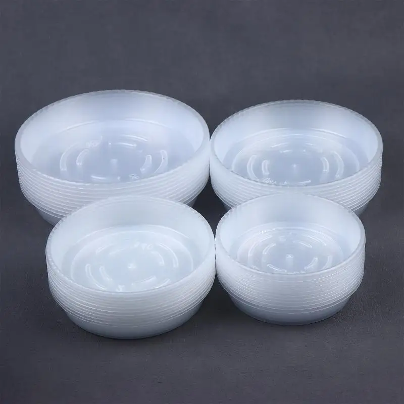 10pcs New Round Flower Pot Tray Clear Desktop Plant Saucer Plastic Trash Storage Flower Pot Base Home
